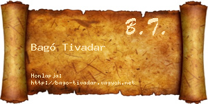 Bagó Tivadar névjegykártya