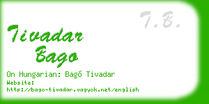 tivadar bago business card